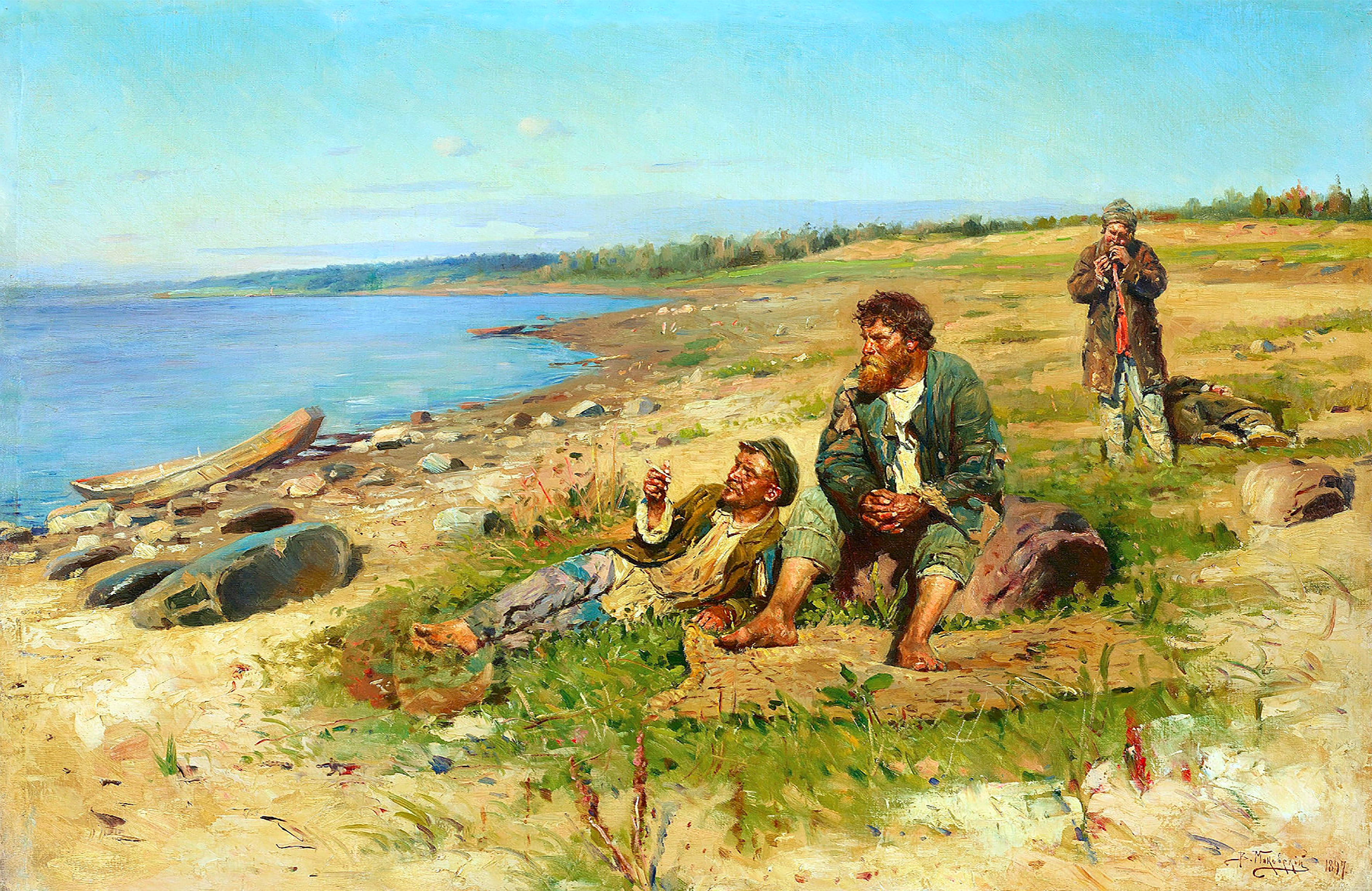 Художники россии 5 класс. Маковский «на Волге» 1897.