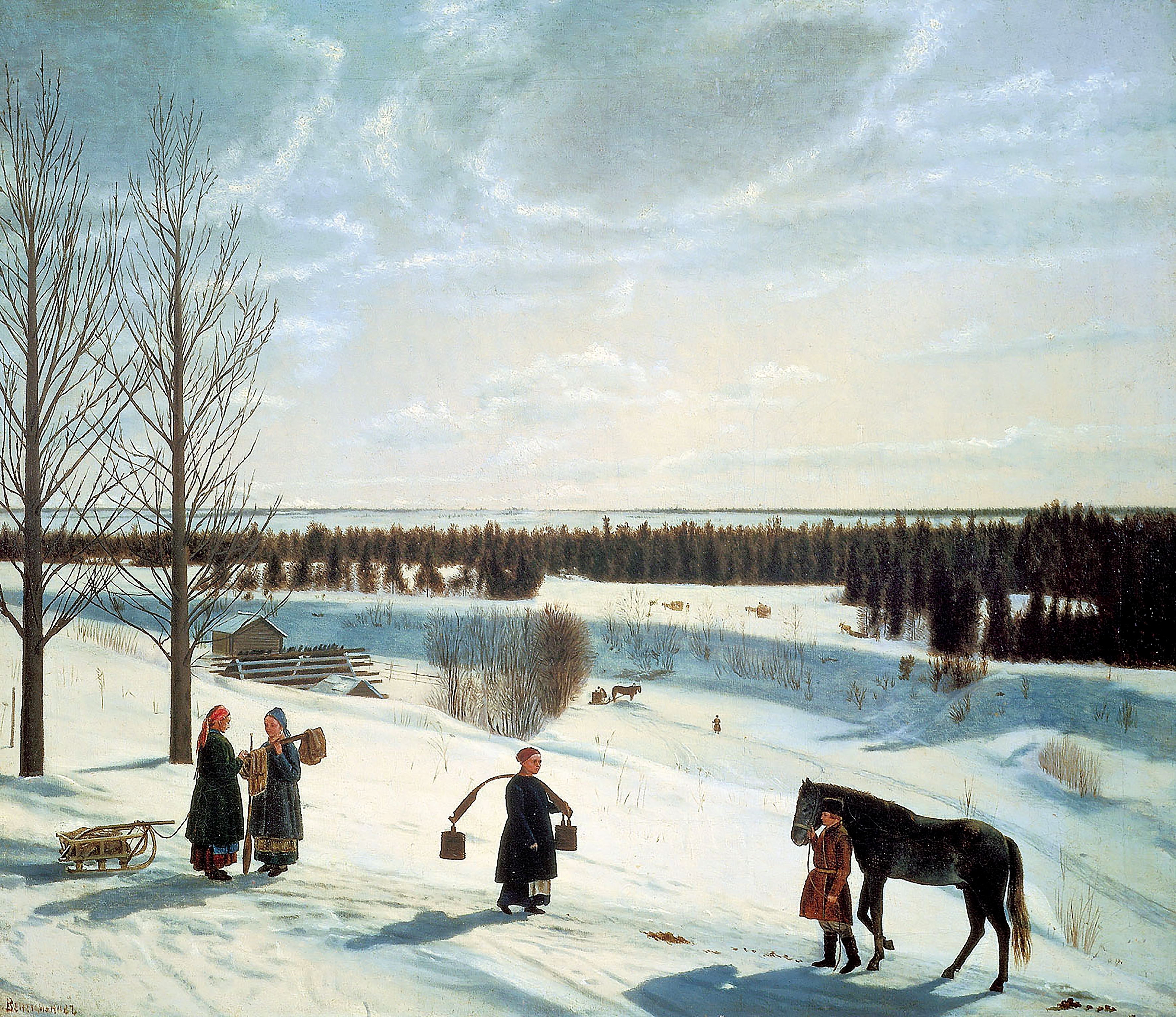 Зимний пейзаж (русская зима), Никифор Степанович Крылов, 1827